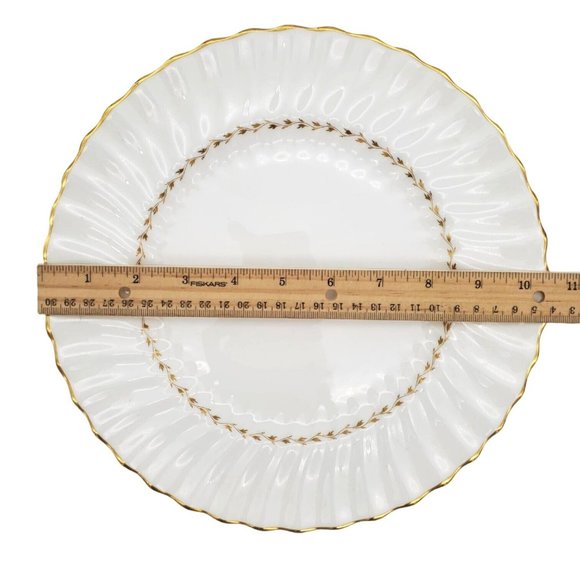 Royal Doulton Fine‎ Bone China Adrian 2x Dinner Plate & 1x Bread Scalloped White - Picture 4 of 5